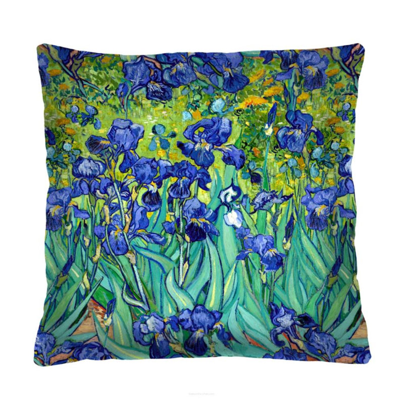 "Irises" cushion 50 x 50cm / navy blue