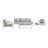 Urgeon 4 Piece Outdoor Seating Set in Aluminum and Teak with Cushions-56436458-56436459