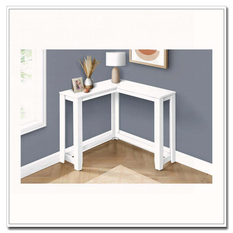 Table d'appoint, console, entrée, étroit, d'angle, salon, chambre à coucher, stratifié blanc, contemporain, moderne, Blanc
