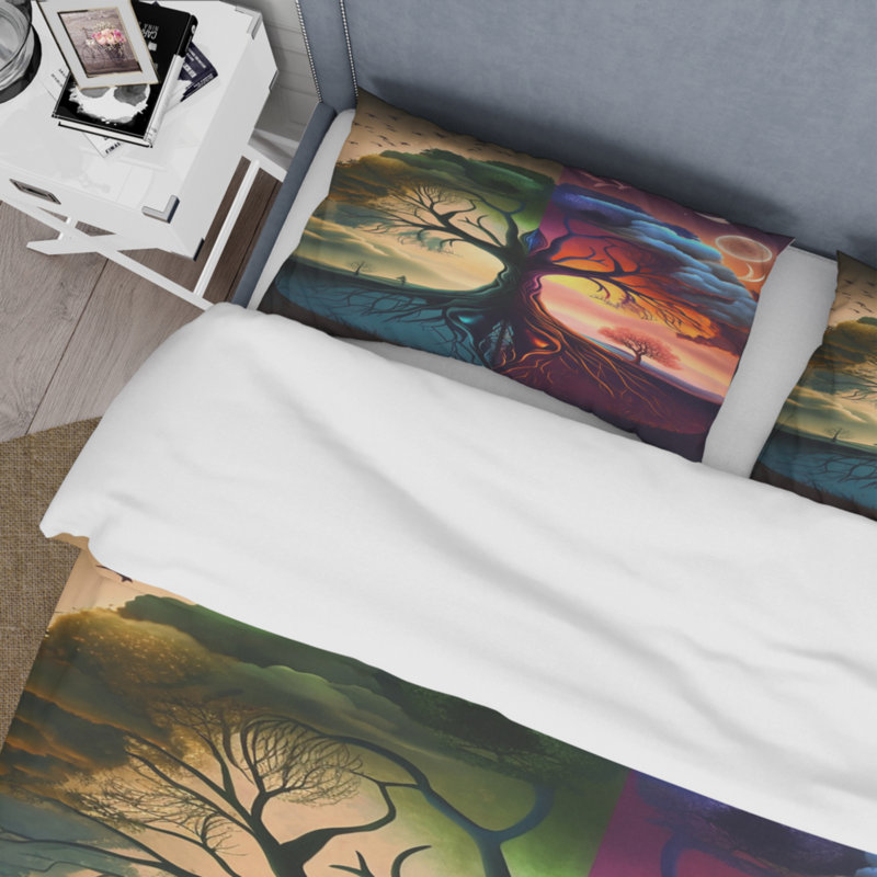 Ensemble de housse de couette en microfibre / polyester Tree Of Life Day and Night I