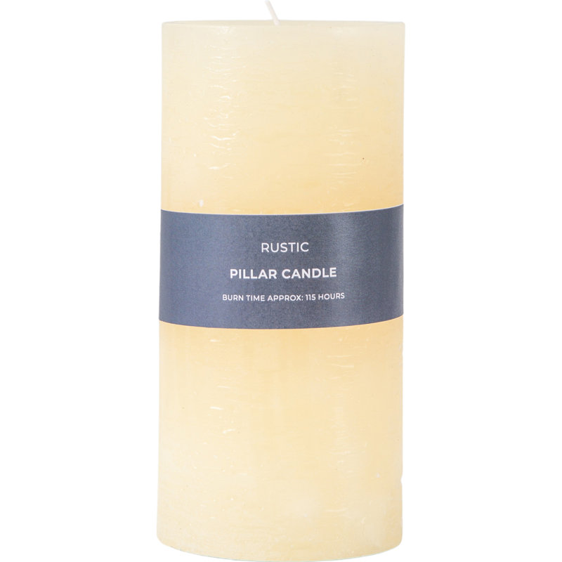 Unscented Pillar Candle, 18.5cm H x 9cm W x 9cm D, Amber