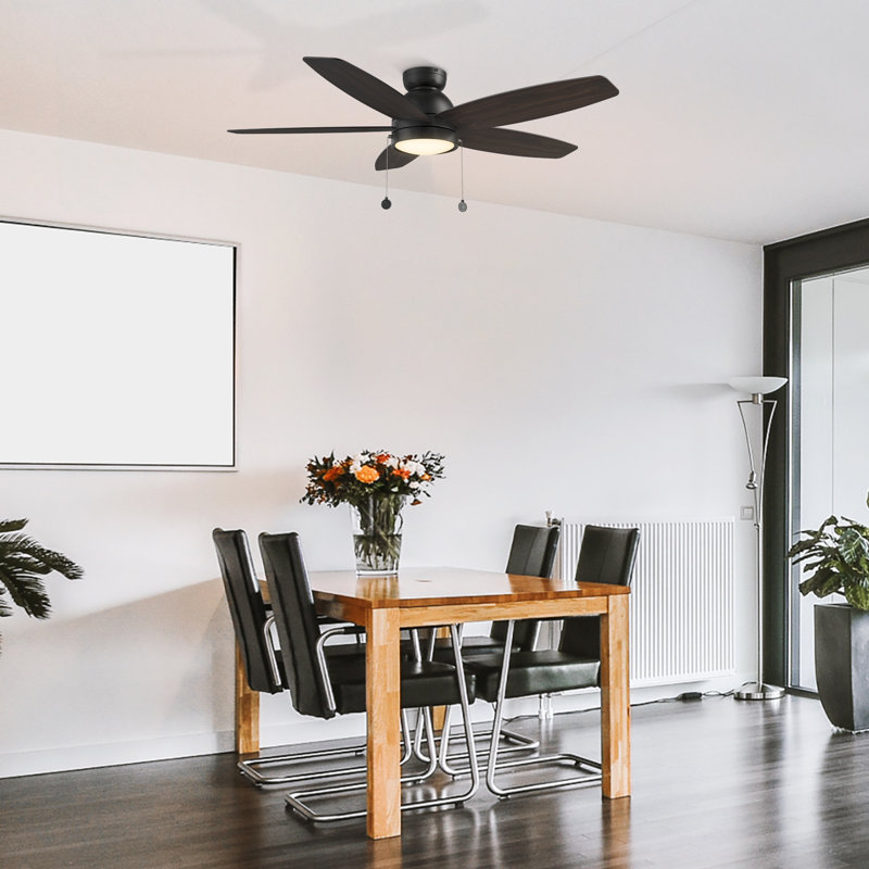 Durell 52'' Ceiling Fan with LED Lights, Dark Walnut