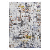Area Rug, Collection 5X7 Ivory / Blue / Abstract