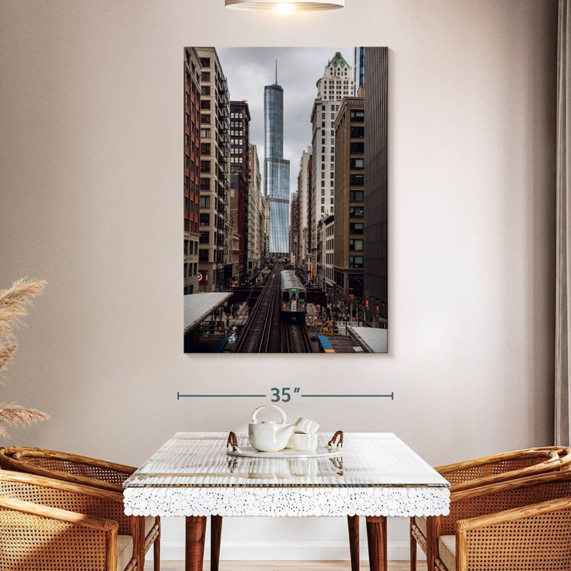 Aime Chicago Train Ride, 51" H x 34" W