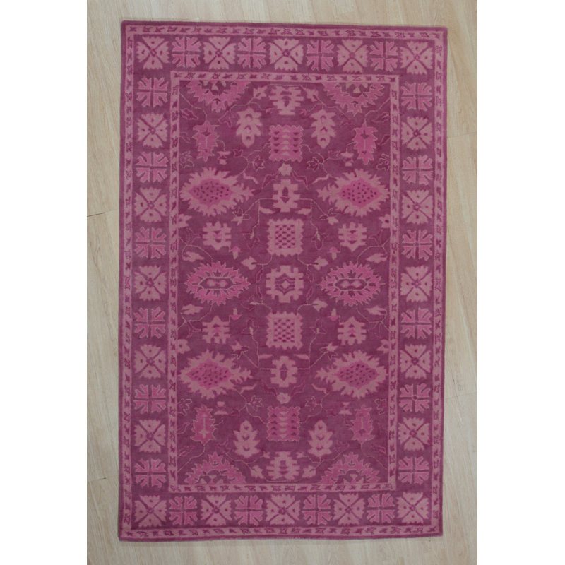 Daaniyal Pink Hand Tufted Wool Area Rug, Rectangle 8'9" x 11'9"