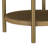 Fij Side End Table With Rattan Shelf, Brass Metal, Brown Wood 26 Inch-129099797