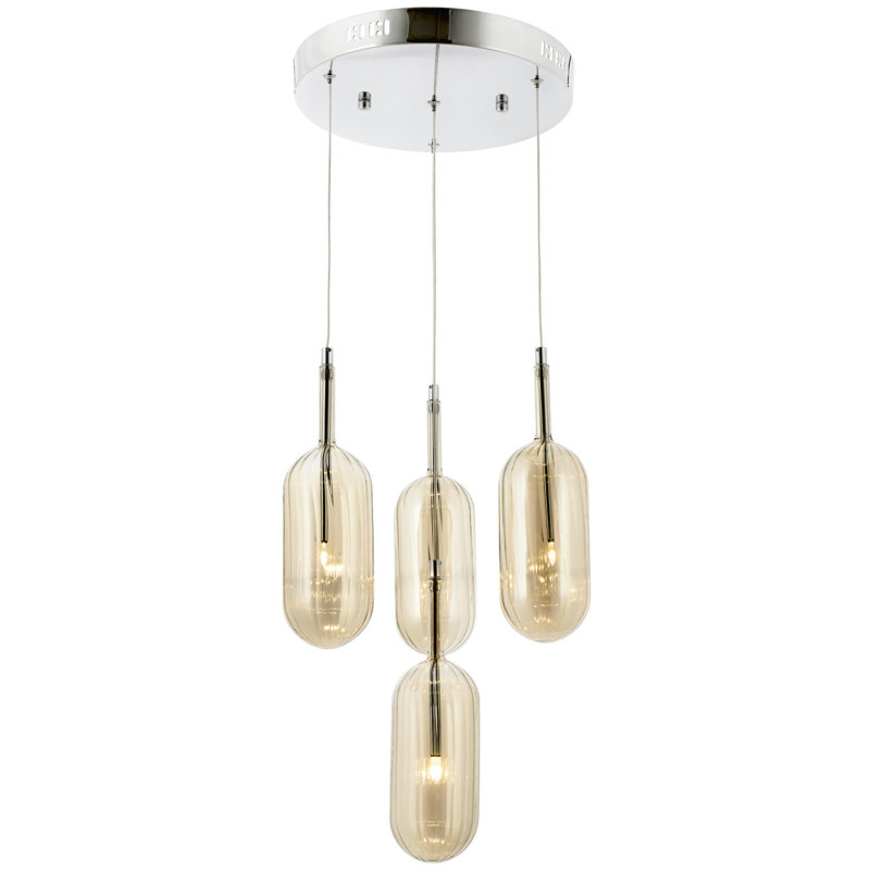 Luminaire suspendu cylindrique à 4 lumières