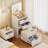 Compact Vanity Desk With Flip-up Led Mirror, Glass Drawer, And Hidden Stool Storage-54536241