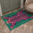 Stylized Tiger Collection Abstract Machine Washable Green / Pink / Blue Indoor Area Rug with Non-Slip Backing-938224237