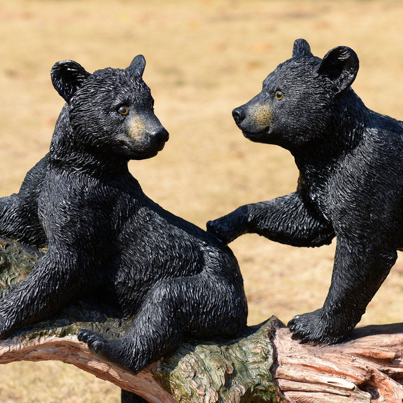 Black Bears on Log