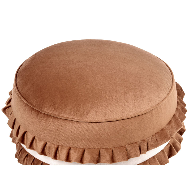 50cm Wide Velvet Round Solid Colour Pouffe Ottoman