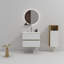 Ensemble de meuble-lavabo mural blanc mat et chêne naturel 24 po avec lavabo intégré en céramique avec trop-plein, pré-assemblé
