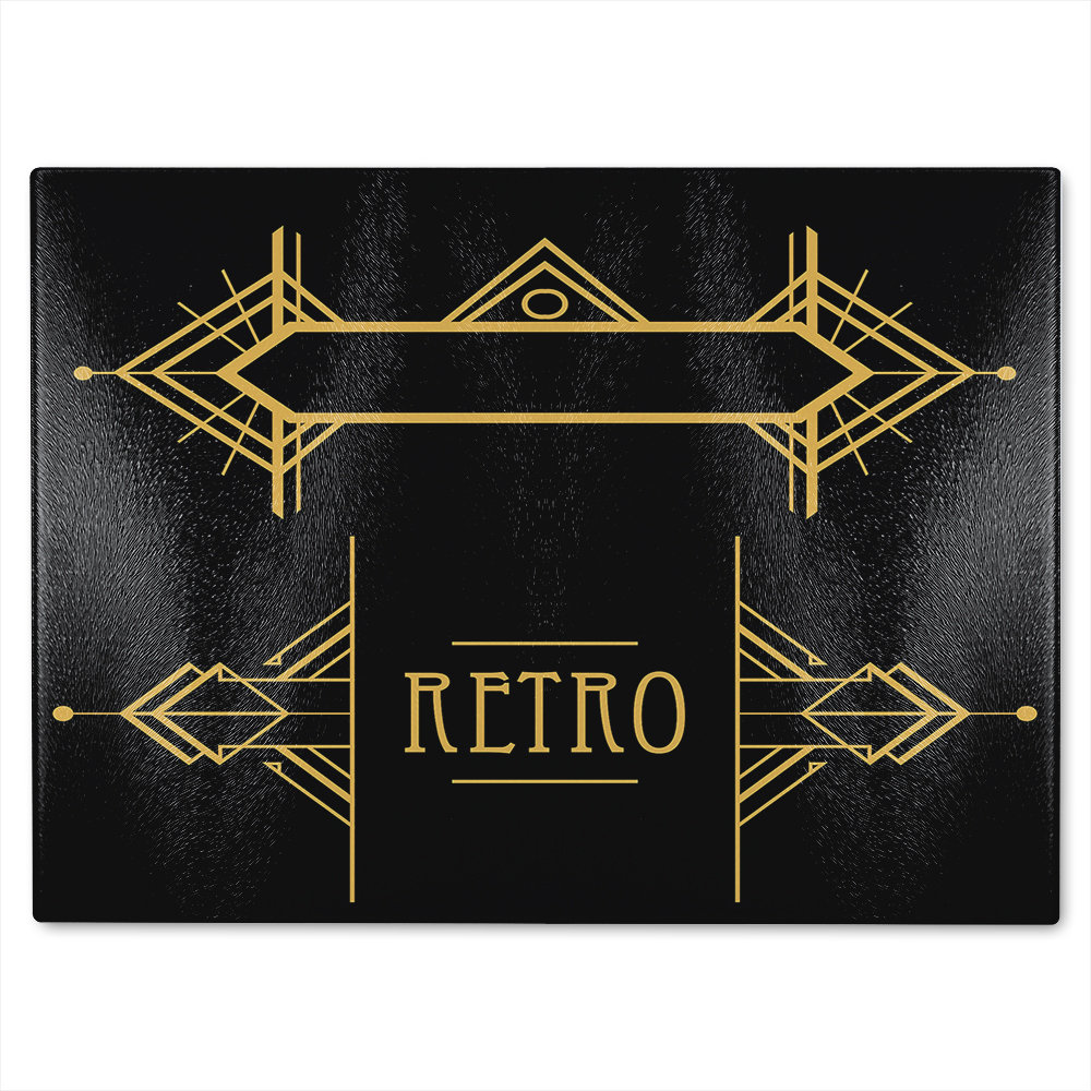 Art Deco Retro Glass Chopping Board