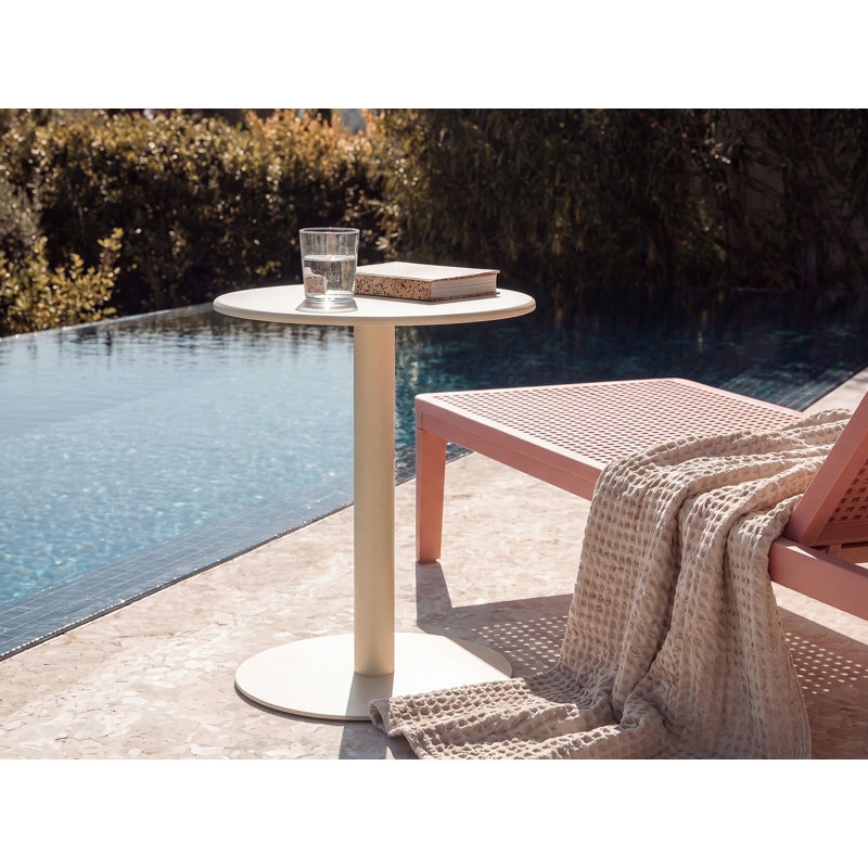 VITTUONE Round Steel Outdoor Coffee Table - 50 cm W 50 cm D