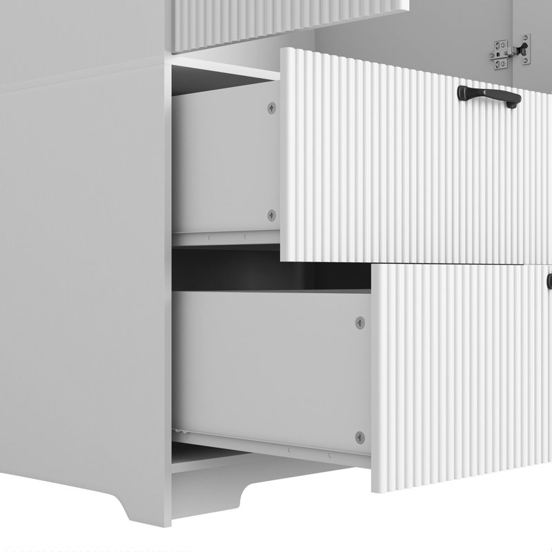 Garde-robe, garde-robe en bois, armoire de rangement pour vêtements, Blanc