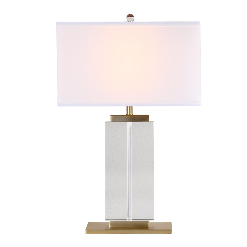 Lampe de table en métal doré et cristal transparent 16,5 pouces