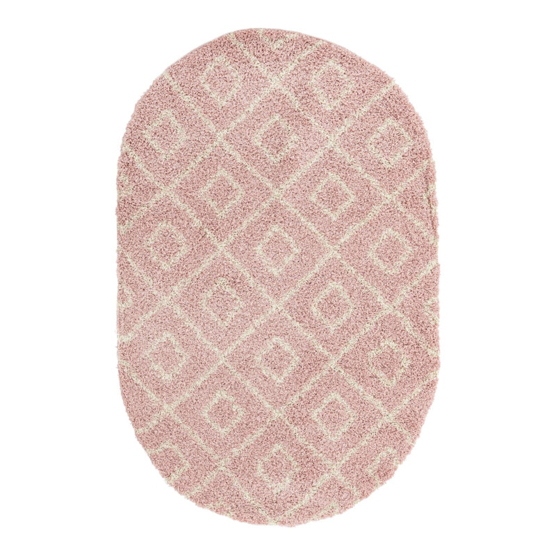 Geometric Indoor Rug, Oval 5'3" x 8'