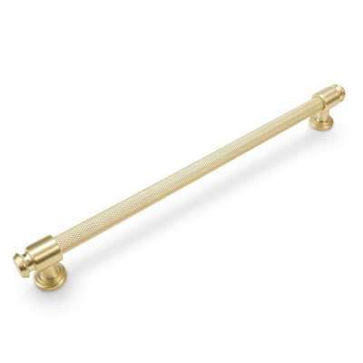 Paquet de 10 poignées d'armoire en laiton brossé, poignées de tiroir moletées de 10 pouces avec entraxes de 254 mm, quincaillerie de cuisine et de mobilier de qualité supérieure