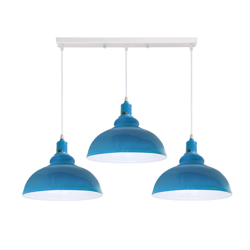 3 - Light Kitchen Island Pendant, Blue, Yes