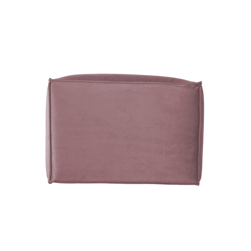 Repose-pieds rectangulaire en microfibre et vinyle rembourré 36 po x 24 po, H 16 po, Mauve
