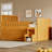 Wooden Full Size Bed With LED Light, Storage Drawers, Wood Color-1519027321