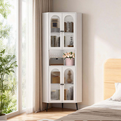 Space-Saving Corner Cabinet with Adjustable Shelves