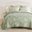 Ensemble de courtepointe pour grand lit 3 pièces Greenland Home Fashions Olivia Mint 90 x 90 + 20 x 26 (2)-105343868