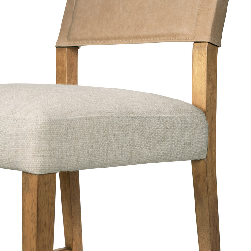 Ferris Stool, Light Oak, Bar Stool (29.92" Seat Height), Thames Cream/Polyester Blend