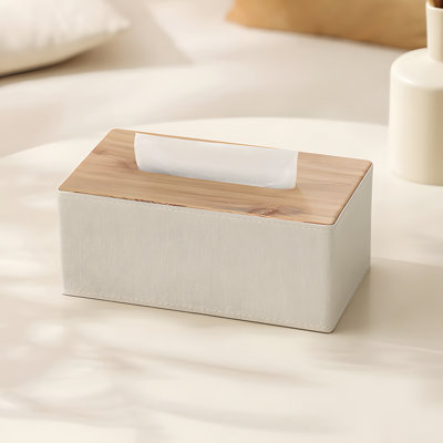 Housse de boîte à mouchoirs en cuir pour salon et table de salle à manger - Décoration nordique moderne avec accès facile