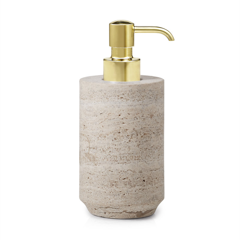 Aztec Marble Soap Dispenser, Polished Brass