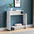 Contemporary Console Table With Two Open Shelves - White & Grey