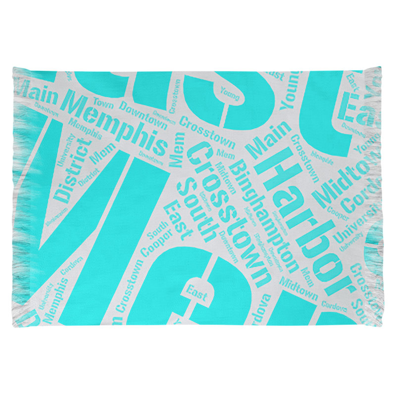 Tapis de zone cyan à tissage plat, Non, Memphis