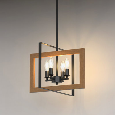 Luminaire suspendu géométrique à 4 lumières pour îlot de cuisine