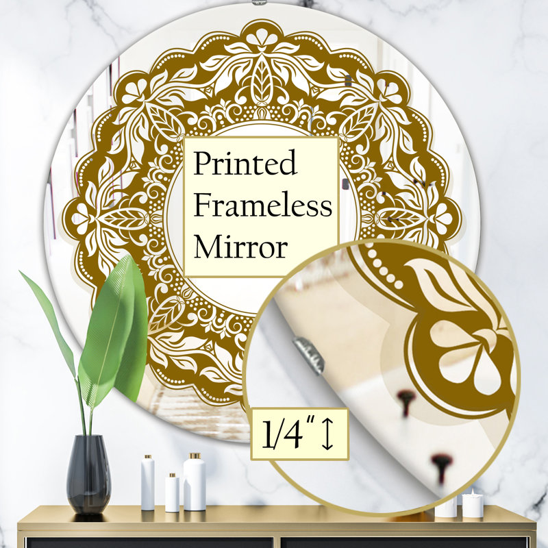 Miroir mural Mandala, H 31,5 po x l po
