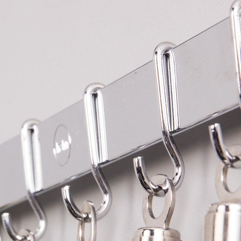 Metal Straight Wall Mounted Pot Rack, Chrome