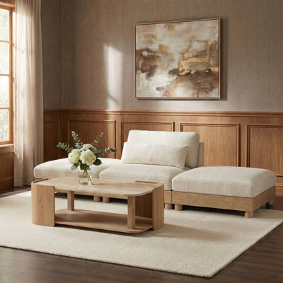 Canapé modulaire 3 pièces en tissu chenille 120 po Turin