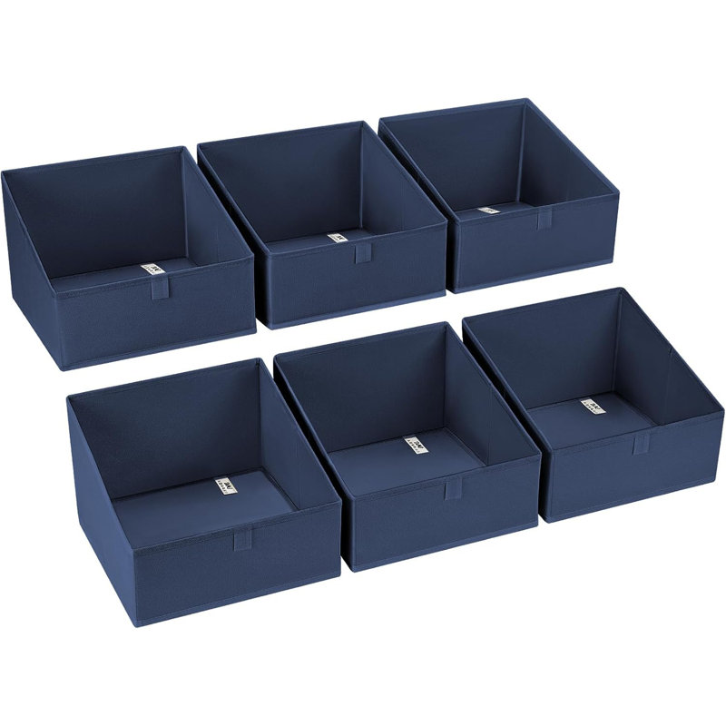 Fabric Storage Bins For Closet Organization - 6 Pack Trapezoid Closet Organizer Baskets With Handles, Foldable Shelf Bins For Clothes, Toys, Towels, And Home Essentials