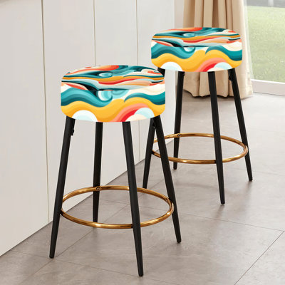 Mod Wave Revival - Midcentury Bar Stools Set Of 2
