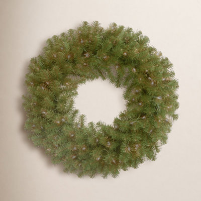 24" Handcrafted Pre-Lit Spruce Christmas Wreath