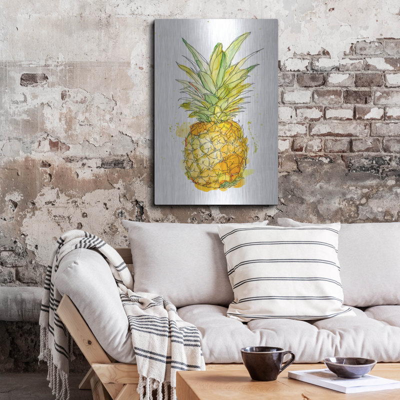 «Pineapple Splash I» par Ethan Harper, art mural en métal, H 36 po x l 24 po