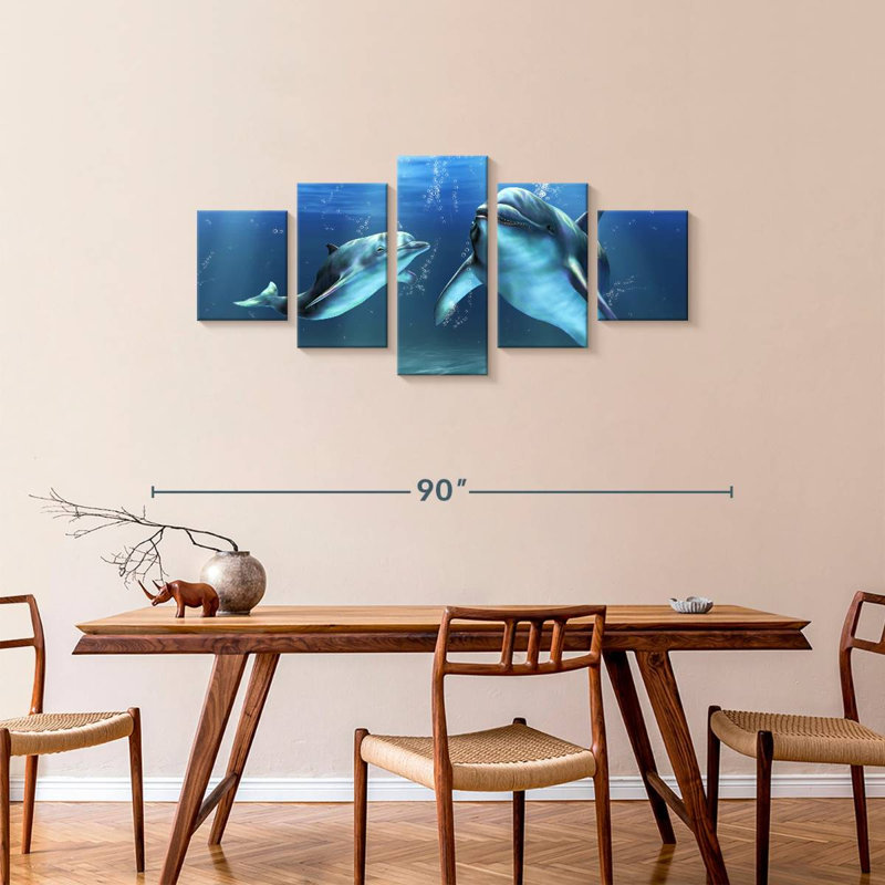 Dolphins, 34" H x 74" W