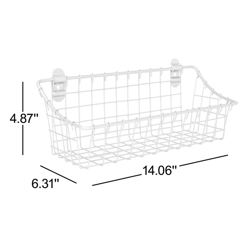 Albie Metal Wall Organizer with Wall Baskets, Pewter