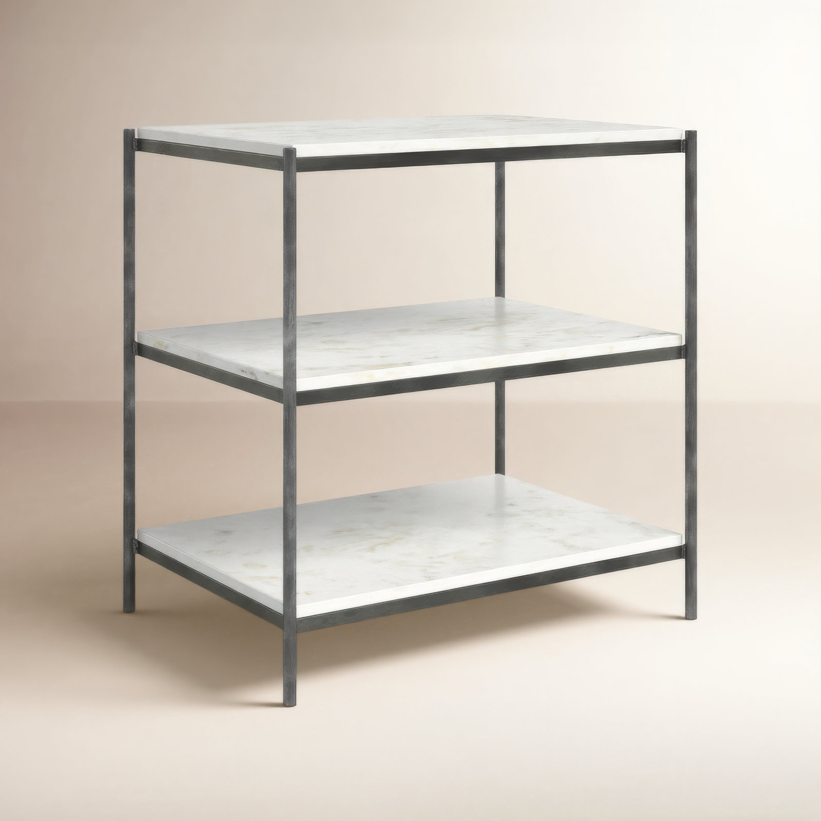 End Table, Hammered Gray/White