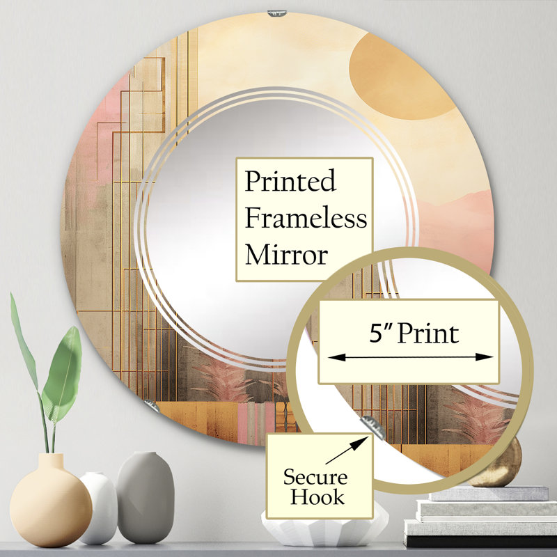 Echarkia - Miroir mural moderne rond, 24 po x 24 po