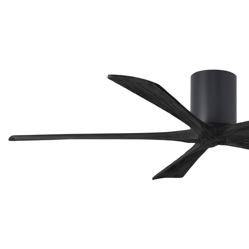 60" Irene 5-Blade Hugger Ceiling Fan with Wall Remote, 60", Matte Black, Matte Black