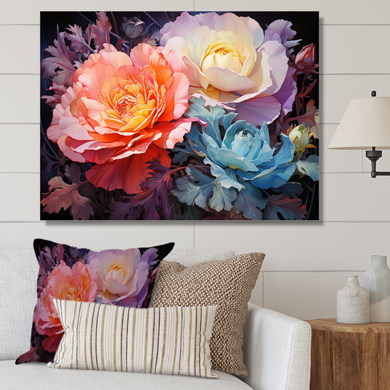 «Peony Petals Elegance I», reproduction sur toile, H 34 po x l 44 po x P 1,5 po, Toile tendue
