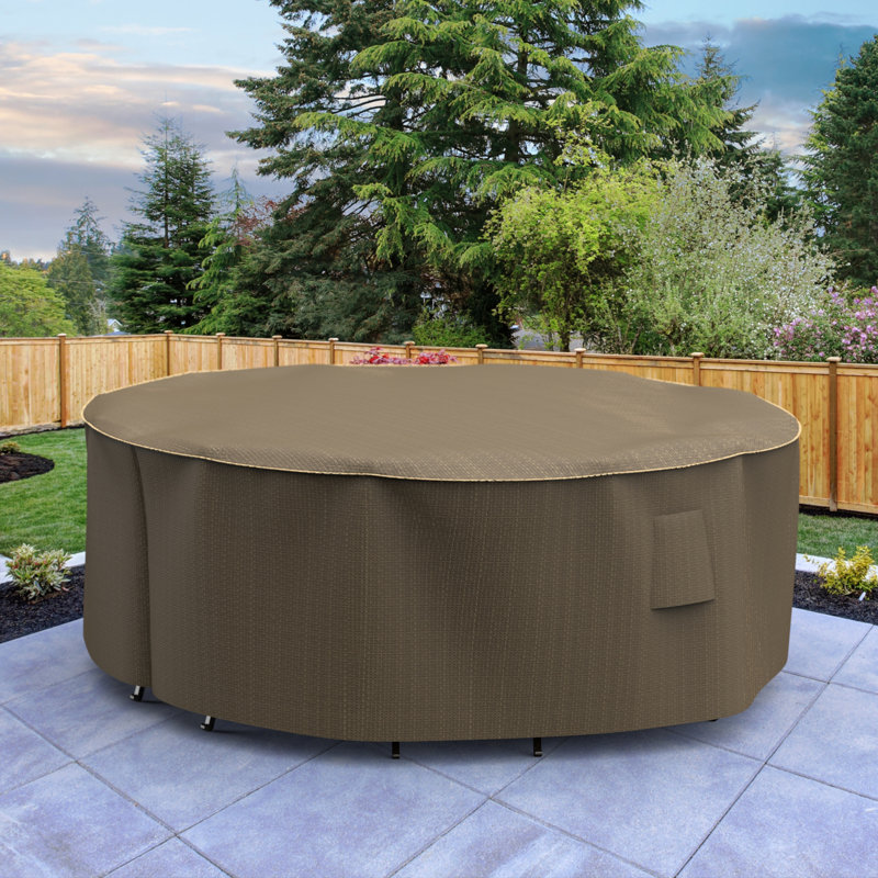 Hillside Weatherproof Round Patio Table & Chairs Set Cover, 30" H x 76" W x 76" D
