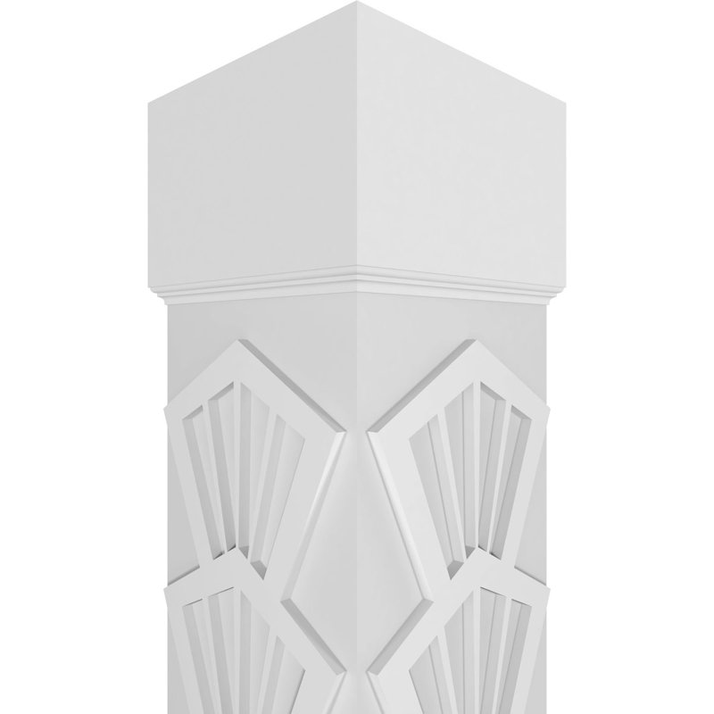 Craftsman Classic Coastal Square Non-Tapered with Standard Capital & Standard Base Fretwork Column