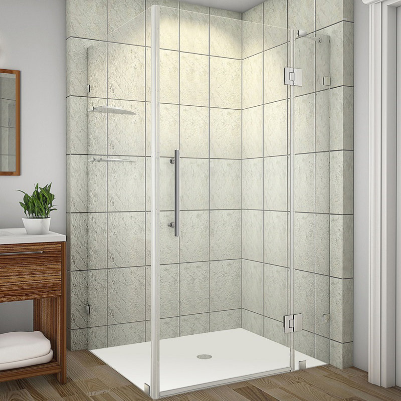Cabine de douche rectangulaire à charnière Avalux GS l 40 po x P 34 po x H 72 po, Chrome