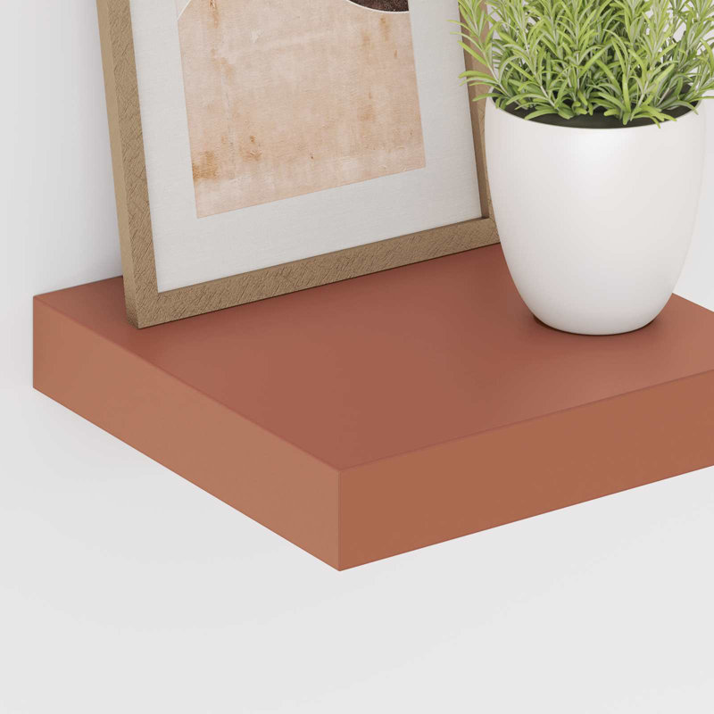 Floating Shelf, Red, 4cm H x 23cm W x 23.5cm D